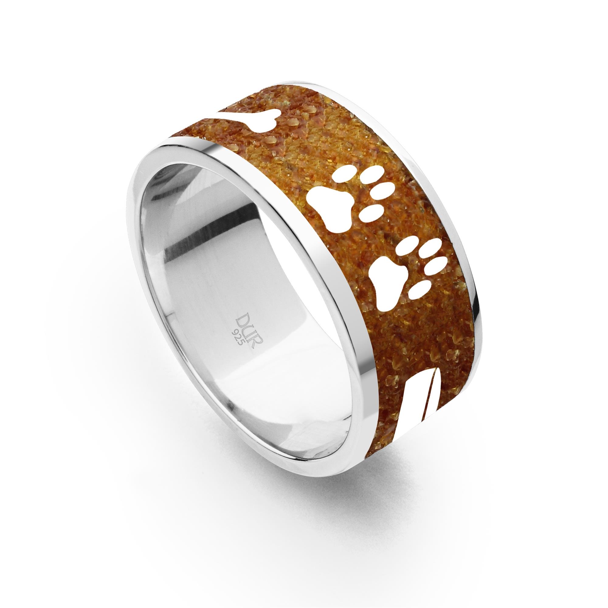 DUR Ring "Lucky Dog" - Bernstein - 925er Silberschmuck