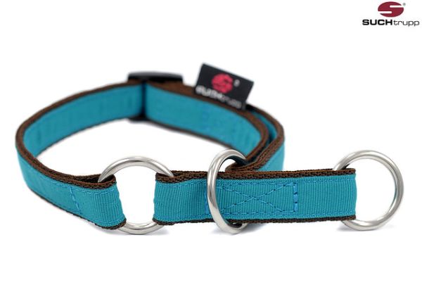 SUCHtrupp - Schlupfhalsband / Hundehalsband mit Stopp, PURE TURQUOISE Größe S