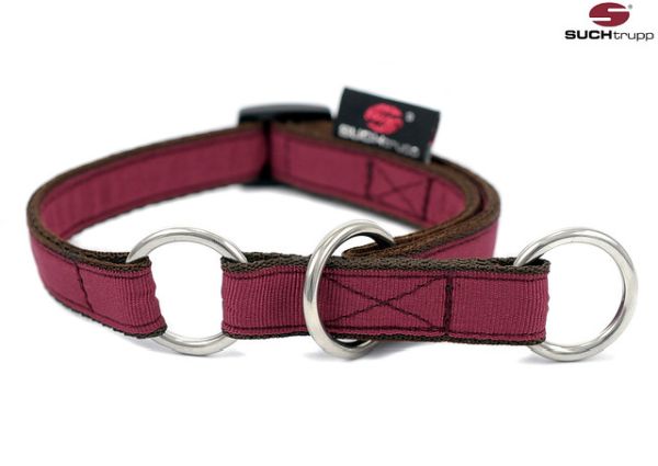 SUCHtrupp - Schlupfhalsband / Hundehalsband mit Stopp, PURE WINE-RED Größe M