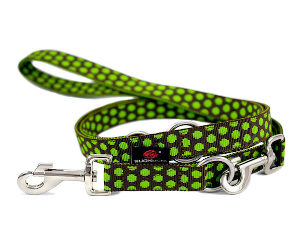 SUCHtrupp - Langleine  DOTS BROWN-LIMEGREEN SILVER Länge 2m