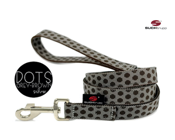 SUCHtrupp - Langleine  DOTS GREY-BROWN SILVER 2m