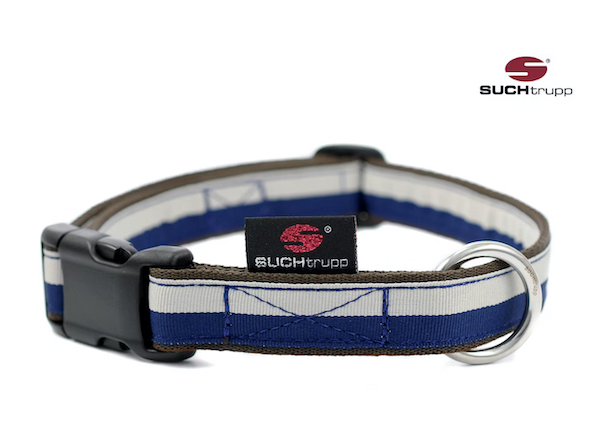 SUCHtrupp - Hundehalsband FUN GREY-BLUE Größe M