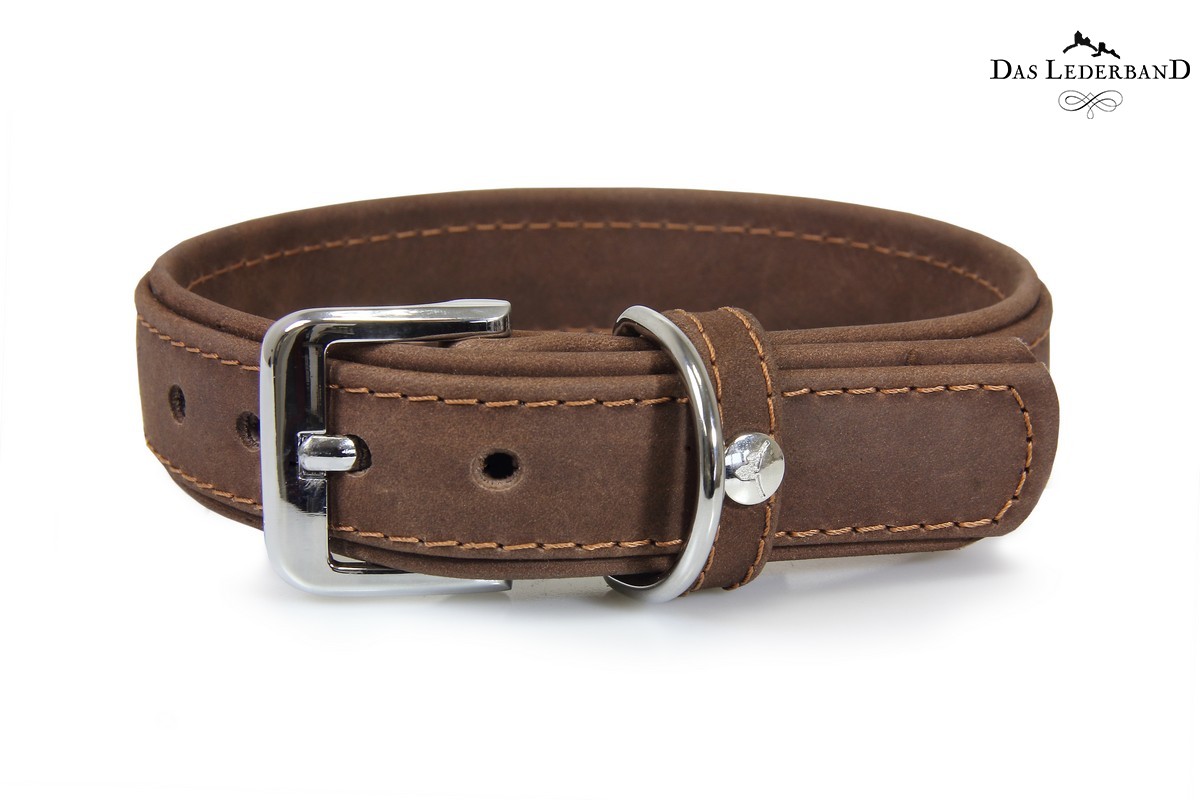 Das Lederband Hundehalsband Boston "MOCCA"