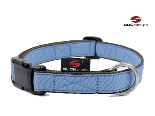 SUCHtrupp - Hundehalsband PURE GRAY BLUE Größe M